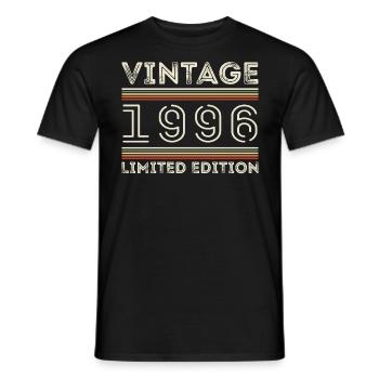 Vintage 1996 - Year 1996 Birthday Gift 1996 - Men's T-Shirt - black - Front - AI Model Male 178 light (178cm)