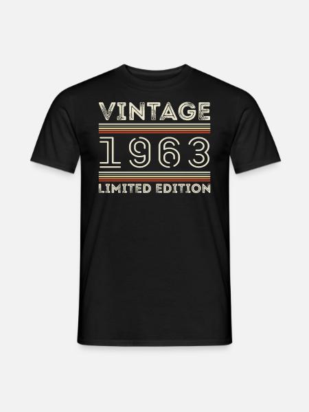 Jahrgang 1963 - Jahr 1963 Geburtstagsgeschenk 1963 - Männer T-Shirt - Schwarz