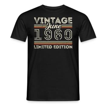 June 1960 June Birthday Present June 1960 - Men's T-Shirt - black - Front - AI Model Male 178 light (178cm)