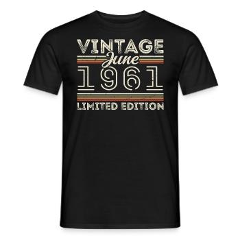 Juin 1961 Juin Anniversaire Présent Juin 1961 - T-shirt homme - noir - Devant - AI Model Male 178 light (178cm)
