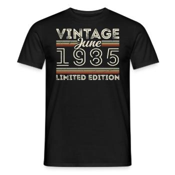 Juin 1985 Juin Anniversaire Présent Juin 1985 - T-shirt homme - noir - Devant - AI Model Male 178 light (178cm)
