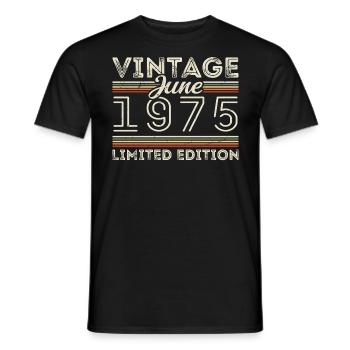 Juin 1975 Cadeau d’anniversaire de juin juin 1975 - T-shirt homme - noir - Devant - AI Model Male 178 light (178cm)