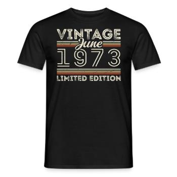 Juin 1973 Juin Anniversaire Présent Juin 1973 - T-shirt homme - noir - Devant - AI Model Male 178 light (178cm)