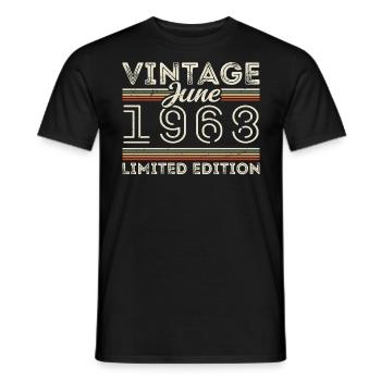 June 1968 June Birthday Present June 1968 - Men's T-Shirt - black - Front - AI Model Male 178 light (178cm)