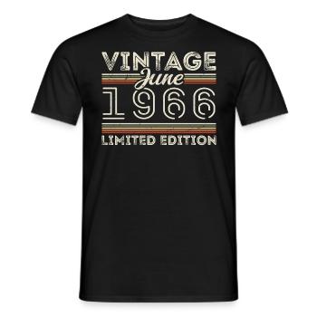 June 1966 June Birthday Present June 1966 - Men's T-Shirt - black - Front - AI Model Male 178 light (178cm)