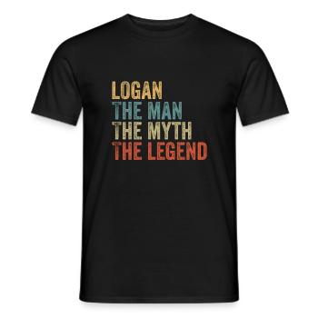 Logan the man the myth - Männer T-Shirt - Schwarz - Vorne - AI Model Male 178 light (178cm)