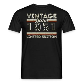 Juni 1951 Juni Geburtstagsgeschenk Juni 1951 - Männer T-Shirt - Schwarz - Vorne - AI Model Male 178 light (178cm)