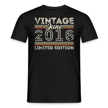 June 2016 June Birthday Gift June 2016 - Men's T-Shirt - black - Front - AI Model Male 178 light (178cm)