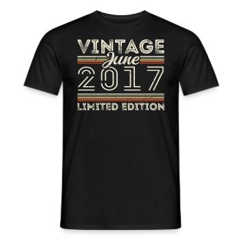 June 2017 June Birthday Gift June 2017 - Men's T-Shirt - black - Front - AI Model Male 178 light (178cm)