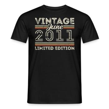 Juin 2011 Cadeau d’anniversaire de juin Juin 2011 - T-shirt homme - noir - Devant - AI Model Male 178 light (178cm)
