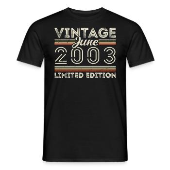 Juni 2003 Juni Geburtstagsgeschenk Juni 2003 - Männer T-Shirt - Schwarz - Vorne - AI Model Male 178 light (178cm)