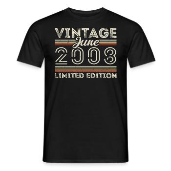 Juin 2008 Cadeau d’anniversaire de juin Juin 2008 - T-shirt homme - noir - Devant - AI Model Male 178 light (178cm)