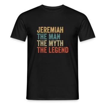 Jérémie l’homme, le mythe - T-shirt homme - noir - Devant - AI Model Male 178 light (178cm)