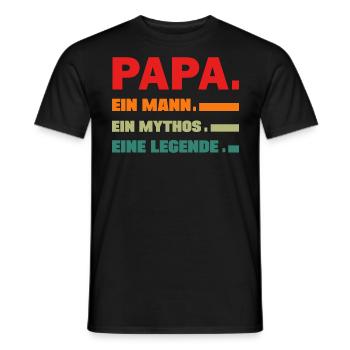 Papa ein Mann eine Legende lustige Vater Sprüche - Männer T-Shirt - Schwarz - Vorne - AI Model Male 178 light (178cm)