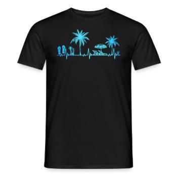 Herzschlag Palme Glas Flipp Flop Sommer Liebhaber - Männer T-Shirt - Schwarz - Vorne - AI Model Male 178 light (178cm)