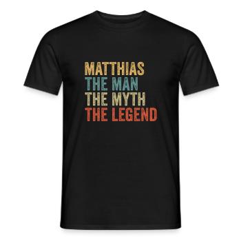 Matthias the man the myth - Men's T-Shirt - black - Front - AI Model Male 178 light (178cm)