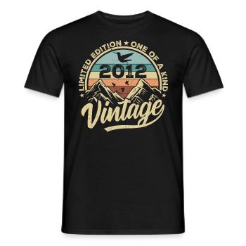 Original Jahrgang 2012 Geburtstagsgeschenk 2012 - Männer T-Shirt - Schwarz - Vorne - AI Model Male 178 light (178cm)