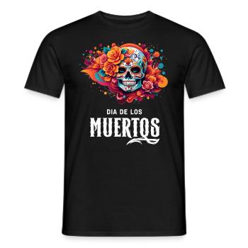 Chemise Mystic Statement : Dia de los Muertos - T-shirt homme - noir - Devant - AI Model Male 178 light (178cm)
