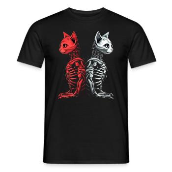 Schöne Gothic Katzen im Cottagecore Stil - Männer T-Shirt - Schwarz - Vorne - AI Model Male 178 light (178cm)