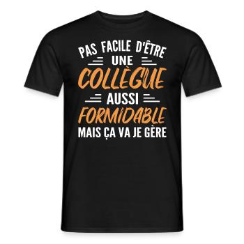 Great colleague | Humor Woman Colleague - Men's T-Shirt - black - Front - AI Model Male 178 light (178cm)