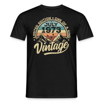 Né en juillet 1973 Né en juillet 1973 Né en juillet 1973 - T-shirt homme - noir - Devant - AI Model Male 178 light (178cm)