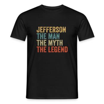 Jefferson the man the myth - Männer T-Shirt - Schwarz - Vorne - AI Model Male 178 light (178cm)
