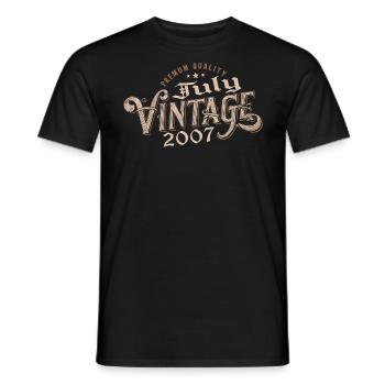 Geschenk Juli 2007 Geburtstag Juli 2007 Juli - Männer T-Shirt - Schwarz - Vorne - AI Model Male 178 light (178cm)