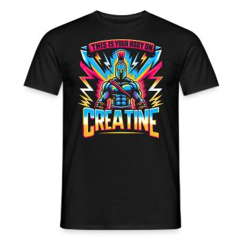 Humour Créatine Sport Musculation - T-shirt homme - noir - Devant - AI Model Male 178 light (178cm)