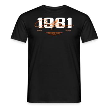 1981 Vintage Retro 1981 1981 Birthday Gift - Men's T-Shirt - black - Front - AI Model Male 178 light (178cm)