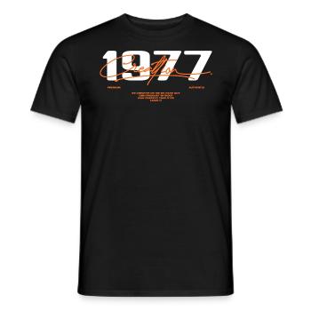 1977 Vintage Retro 1977 Birthday Gift 1977 - Men's T-Shirt - black - Front - AI Model Male 178 light (178cm)