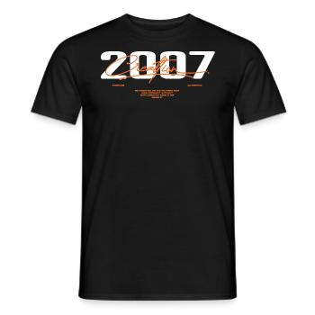 2007 Vintage Retro 2007 Birthday Gift 2007 - Men's T-Shirt - black - Front - AI Model Male 178 light (178cm)