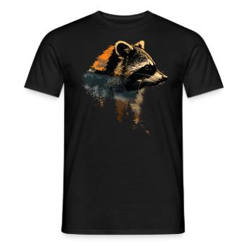 Mignon raton laveur raton laveur nature bébé raton laveur forêt - T-shirt homme - noir - Devant - AI Model Male 178 light (178cm)