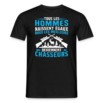 Les meilleurs Deviennent Chasseurs - T-shirt homme - noir - Devant - AI Model Male 178 light (178cm)
