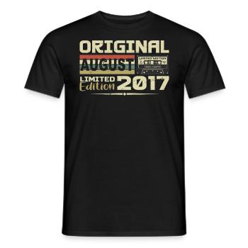 August 2017 - Born in August 2017 Built in August 2017 - Men's T-Shirt - black - Front - AI Model Male 178 light (178cm)