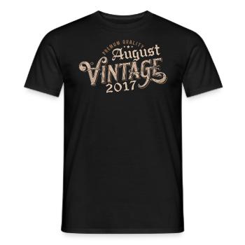 Gift August 2017 Birthday August 2017 August - Men's T-Shirt - black - Front - AI Model Male 178 light (178cm)