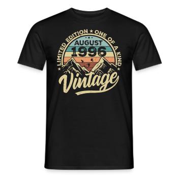 Geburtstag August 1996 Geburtstagsgeschenk August - Männer T-Shirt - Schwarz - Vorne - AI Model Male 178 light (178cm)