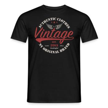 Vintage 2013 Cadeau D'anniversaire 2013 Rétro 2013 - T-shirt homme - noir - Devant - AI Model Male 178 light (178cm)