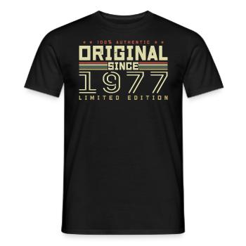 Original 1977 Retro 1977 Geburtstagsgeschenk - Männer T-Shirt - Schwarz - Vorne - AI Model Male 178 light (178cm)