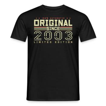 Original 2003 Retro 2003 Geburtstagsgeschenk 2003 - Männer T-Shirt - Schwarz - Vorne - AI Model Male 178 light (178cm)