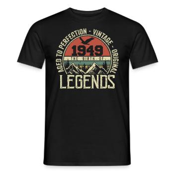 Geburtstag 1949 Jahrgang 1949 Retro - Jahrgang 1949 - Männer T-Shirt - Schwarz - Vorne - AI Model Male 178 light (178cm)