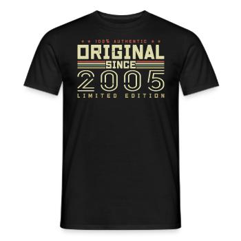 Original 2005 Cadeau Anniversaire 2005 Rétro 2005 - T-shirt homme - noir - Devant - AI Model Male 178 light (178cm)