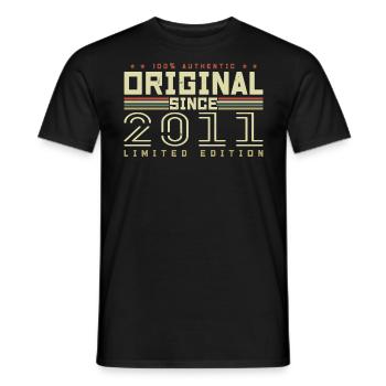 Original 2011 Retro 2011 Birthday Gift 2011 - Men's T-Shirt - black - Front - AI Model Male 178 light (178cm)