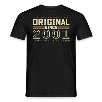 Original 2001 Cadeau Anniversaire 2001 Rétro 2001 - T-shirt homme - noir - Devant - AI Model Male 178 light (178cm)