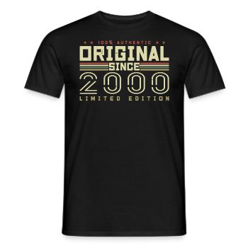 Original 2000 Retro 2000 Birthday Gift - Men's T-Shirt - black - Front - AI Model Male 178 light (178cm)