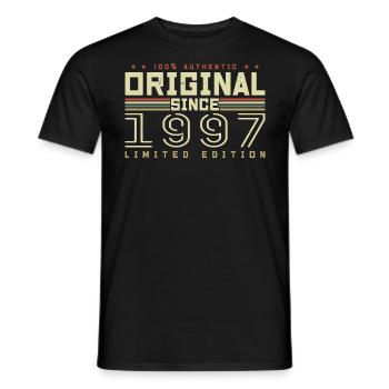 Original 1997 Birthday Gift 1997 Retro 1997 - Men's T-Shirt - black - Front - AI Model Male 178 light (178cm)
