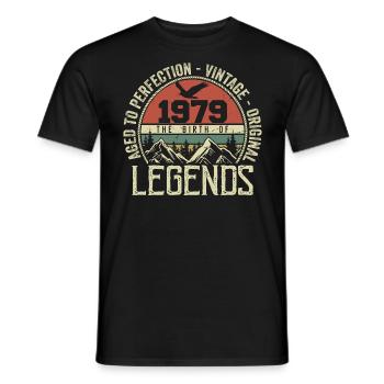 Birthday 1979 Vintage 1979 Retro - Born in 1979 - Men's T-Shirt - black - Front - AI Model Male 178 light (178cm)