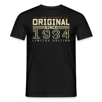 Original 1984 Retro 1984 Geburtstagsgeschenk 1984 - Männer T-Shirt - Schwarz - Vorne - AI Model Male 178 light (178cm)