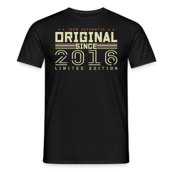 Original 2016 Retro 2016 Birthday Gift 2016 - Men's T-Shirt - black - Front - AI Model Male 178 light (178cm)