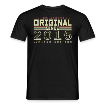 Original 2015 Retro 2015 Birthday Gift 2015 - Men's T-Shirt - black - Front - AI Model Male 178 light (178cm)