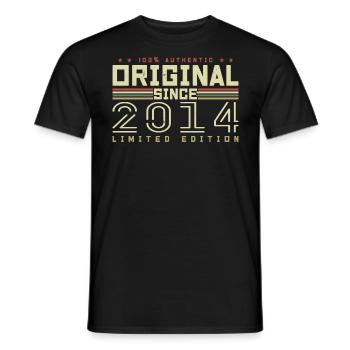 Original 2014 Retro 2014 Birthday Gift - Men's T-Shirt - black - Front - AI Model Male 178 light (178cm)